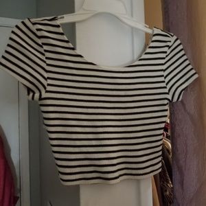 H&M Striped Crop Top